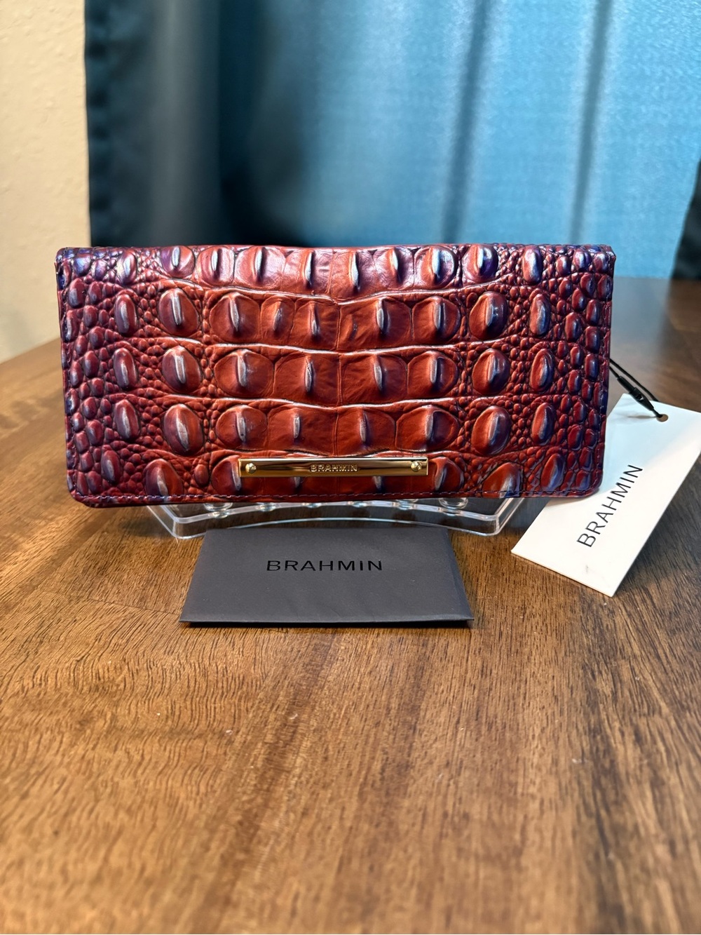 Brahmin NWT Ady - Dawning Ombré - Dusk Inspired Leather Wallet - Plum - Picture 13 of 14